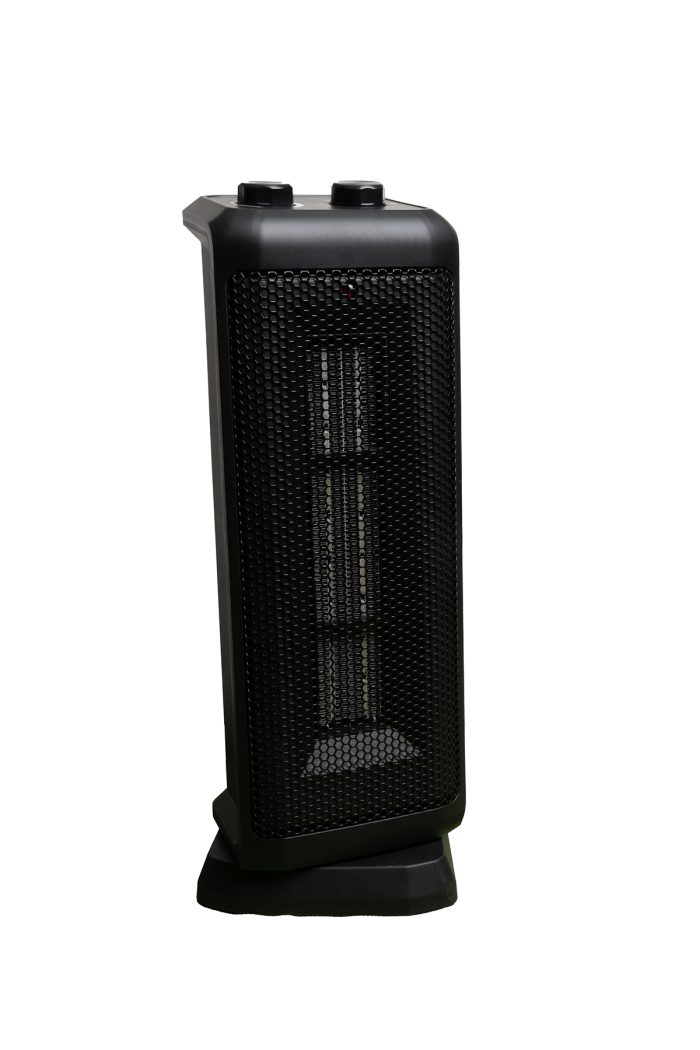 18" Oscillating Ceramic Tower Heater - Black - Image 4