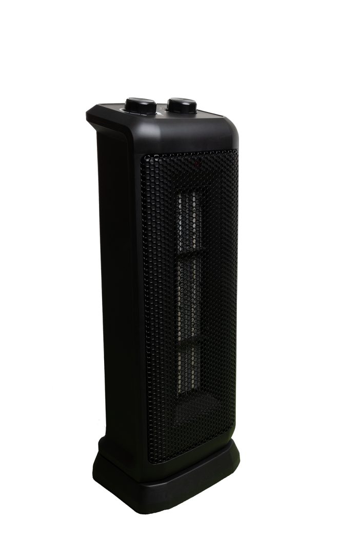 18" Oscillating Ceramic Tower Heater - Black - Image 5